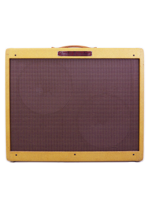 1957 Fender Twin Reissue Amp from 2006 displayed on a clean white background, showcasing its classic design and features.