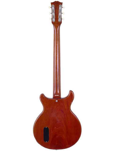 1959 Gibson Les Paul Jr guitar with a beautifully crafted wooden body and neck, representing vintage musical artistry.