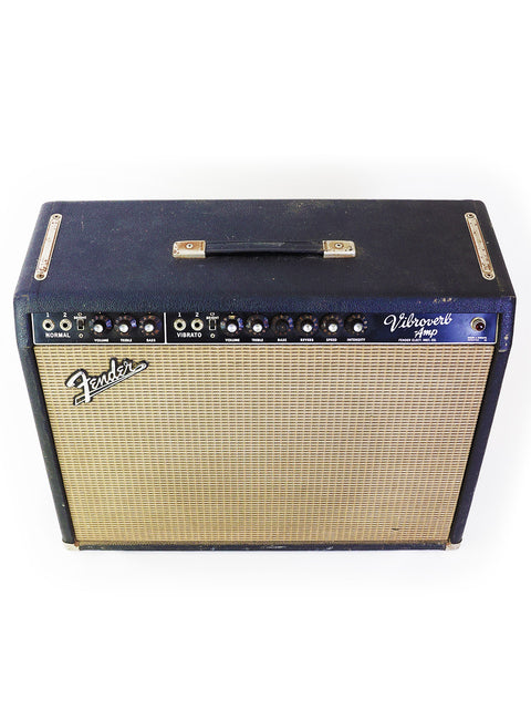 1960s Fender Twin Reverb amplifier, blackface model, known for its vintage sound and iconic design, 40W combo.