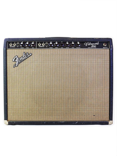 1965 Fender Vibroverb Export Model amplifier, 40W combo, featuring iconic blackface style and vintage USA design.