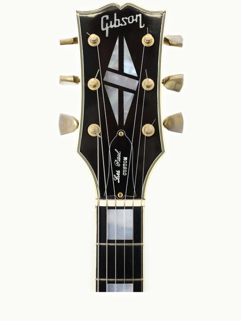  1972 Gibson Les Paul Custom, a vintage masterpiece from the Custom Shop, celebrated for its rich tone and elegant design.