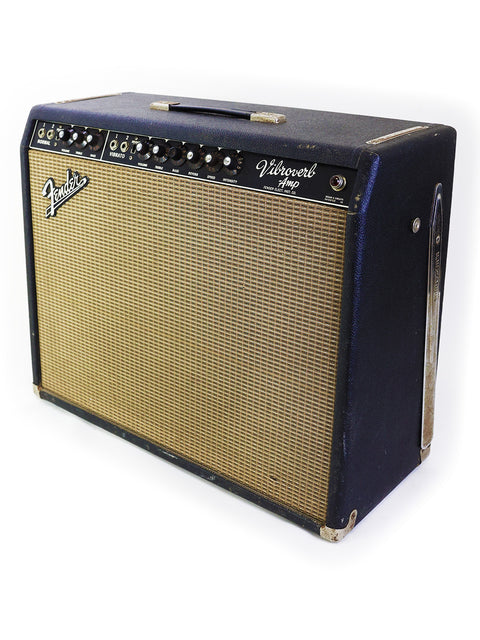 SOLD - Vintage Fender Vibroverb 'Export Model' 40W Combo Amplifier - Blackface - USA 1964