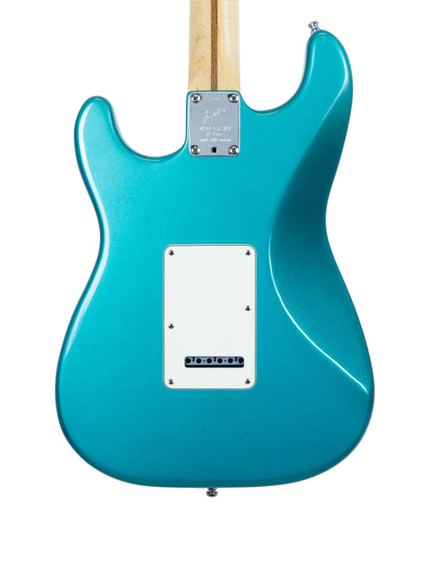 40th Anniversary Fender American Standard Stratocaster in turquoise, a classic electric guitar from the USA, 1994 edition.
