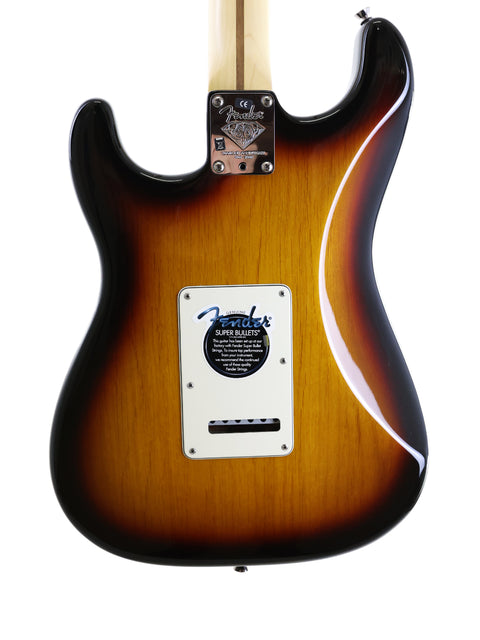 A 2006 Fender 60th Anniversary American Stratocaster, featuring its classic shape and striking finish.
