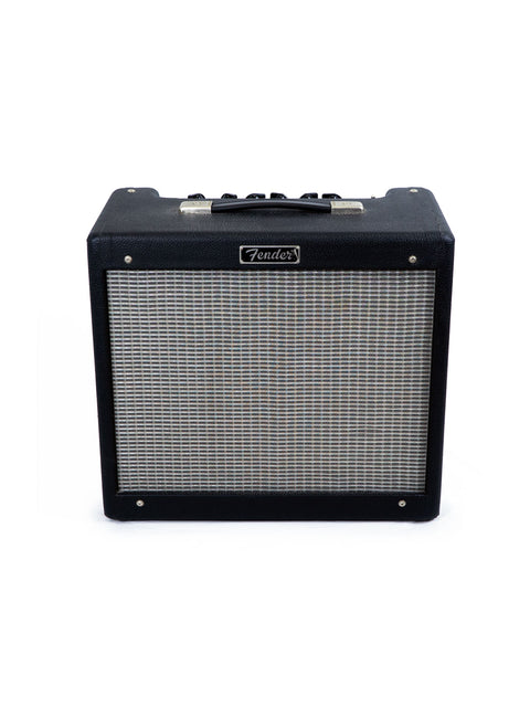 A Fender guitar amplifier on a white background.