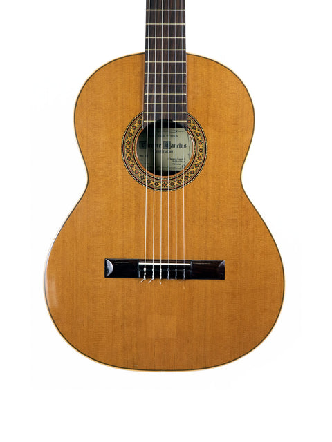 A Vicente Sanchis Model 34 classical guitar from Spain, 1979, displayed on a clean white background.