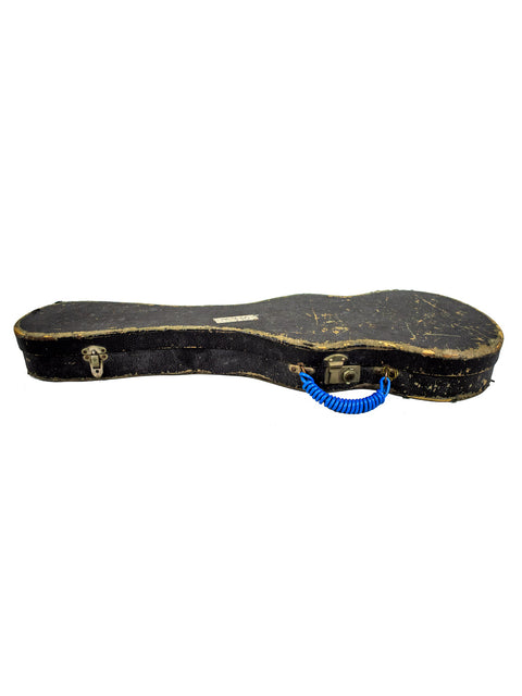 A classic guitar case from the 1930s, showcasing a blue handle, designed for the Rickenbacher Electro Lap Steel.