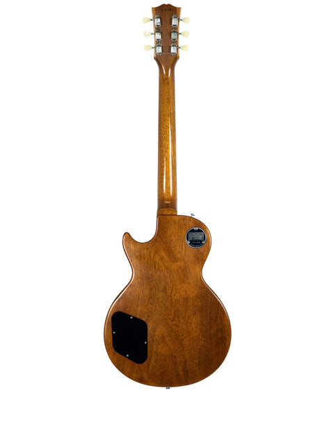 A wooden-bodied Gibson Custom Historic Limited Edition VOS LPR-6 1956 Les Paul Reissue Goldtop guitar from 2019.