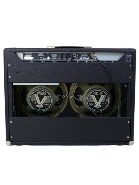 Black Fender Custom '68 Twin Reverb Combo amplifier with dual speakers, showcasing a classic design for musicians.