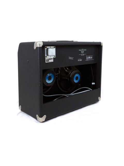 Black Fender Princeton Chorus Combo amplifier (1992) adorned with unique blue eyes, creating a captivating visual effect.