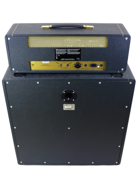 Black Marshall JTM45 amplifier with elegant gold accents and head, a 2017 model from the UK, perfect for music enthusiasts.