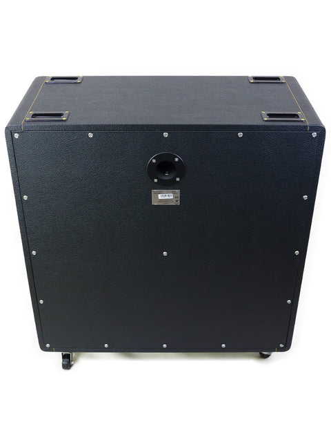 Black cabinet with a sleek metal door and handle, marked 'Marshall JTM45 (Cabs Sold) – UK 2017'.