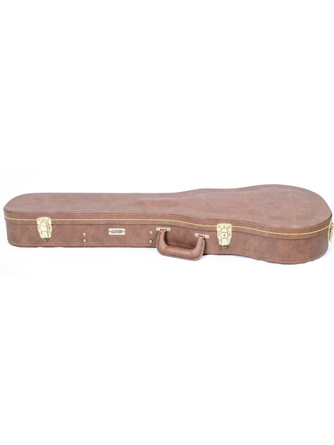 Brown guitar case with a handle, made for the Gibson Les Paul Standard, USA, from the year 1991.