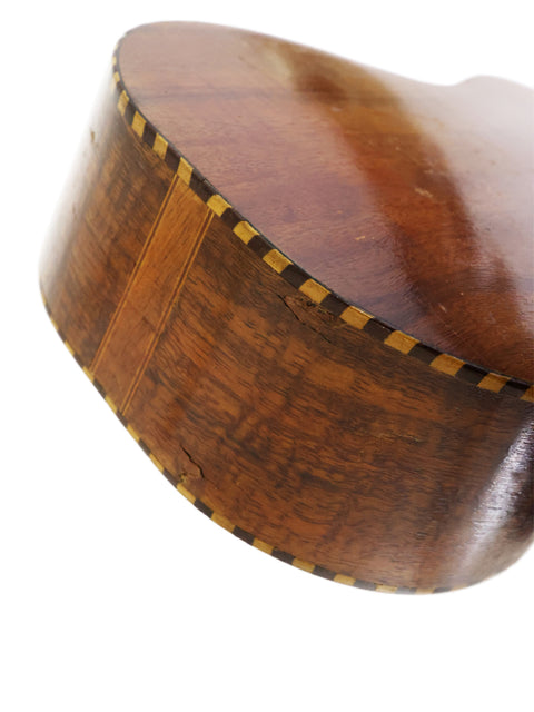 Classic 1924 Weissenborn Miami Style 3 Koa Ukulele, highlighting its rich wooden back and sides in a timeless design.