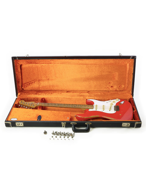 Classic 1958 Fender Stratocaster electric guitar, featuring a sleek design and iconic sound, ideal for rock enthusiasts.