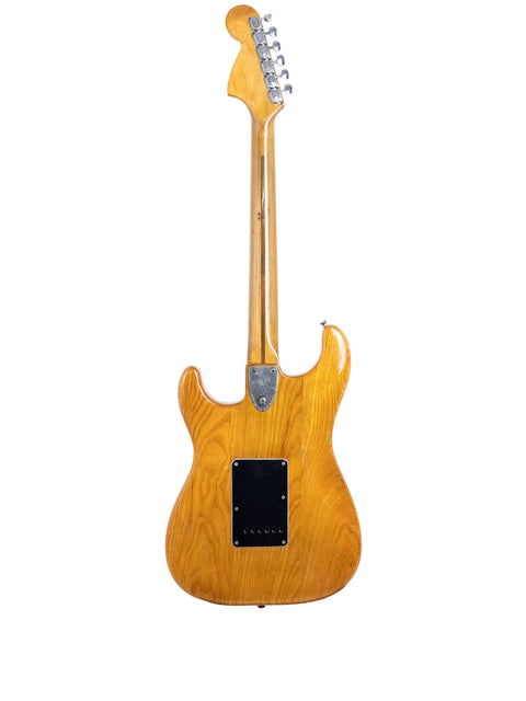 Classic 1979 Fender Stratocaster guitar with a wooden body and neck, representing vintage American craftsmanship.