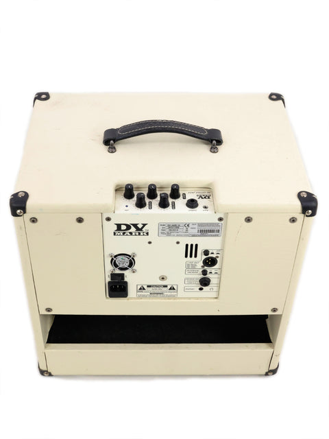 DV Mark Jazz 12 Combo amplifier in white, featuring a black handle, designed for jazz enthusiasts with 80 watts of power.