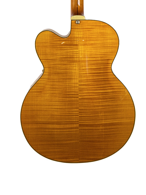 D’Angelico New Yorker Series Excel EXL-1DP guitar showcasing a stunning wooden back and neck, made in Korea in 2008.