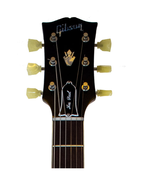 Detailed view of the headstock from a 2015 Gibson Custom Shop 1961 SG Standard Reissue electric guitar, highlighting its features.