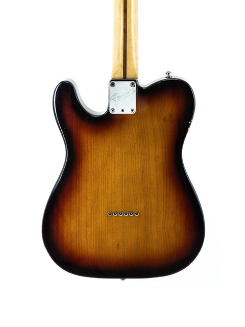 Electric guitar, Fender Telecaster Plus v.1 (1991), adorned with a stunning sunburst finish, reflecting its iconic design.