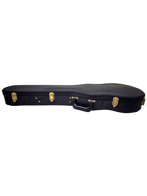 Elegant black guitar case with gold hardware, tailored for the Gibson Custom Shop '57 Les Paul Junior Reissue VOS, USA 2007.