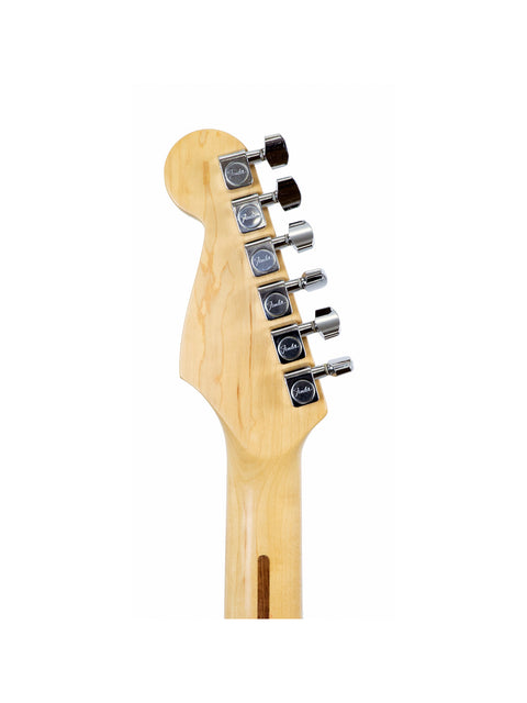 Fender 40th Anniversary American Standard Stratocaster guitar featuring a wooden body and a sleek black headstock from 1994.