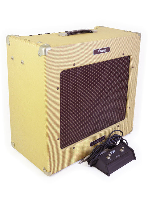 Fender Hot Rod Jr. 50W 2x12 combo amp featuring a Peavey Delta Blues 115 Tweed finish, ideal for guitar enthusiasts.