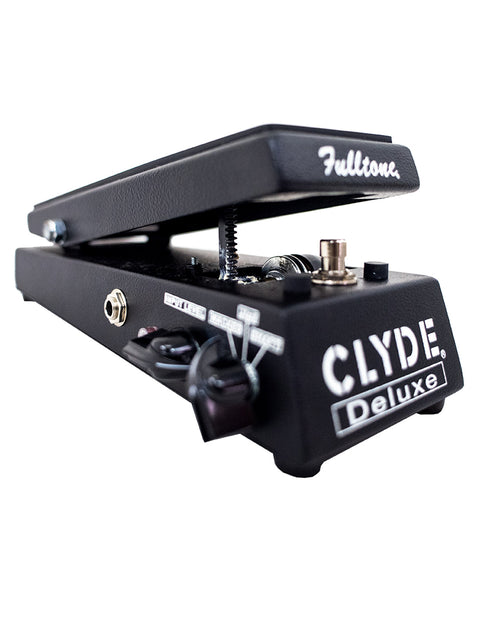 Fulltone Clyde Deluxe Wah pedal in black against a white backdrop, highlighting its elegant design from USA 2010.