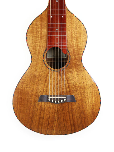 Gilet WB guitar from Australia, 2014, featuring a wooden body and a striking red pick.