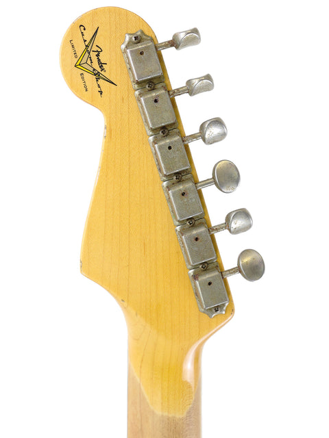Image of a guitar neck and headstock, featuring the Fender Custom Shop Ltd Poblano Partscaster made in the USA, 2020.