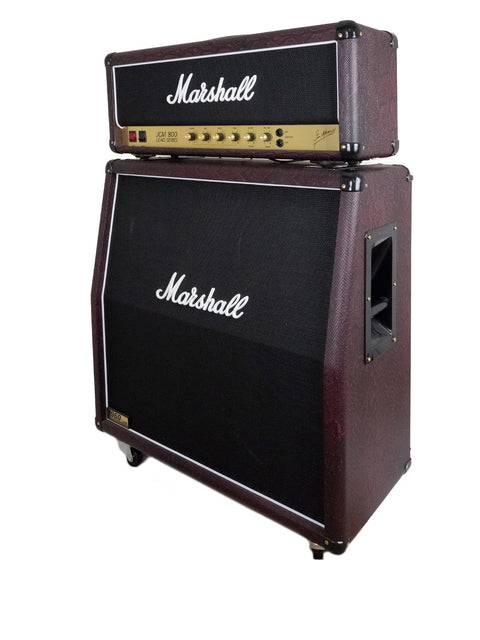 Marshall JCM 800 2203 Amp and 1960A Cab - Burgundy Snakeskin – 2015