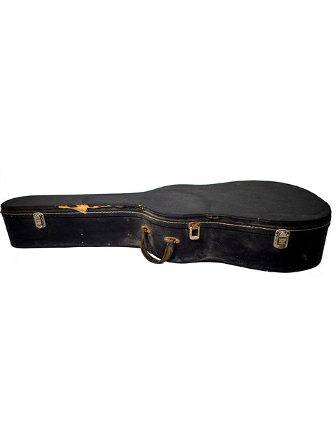 Old black guitar case for a 1964 Gretsch Double Anniversary 6117, emphasizing its vintage appeal and craftsmanship.