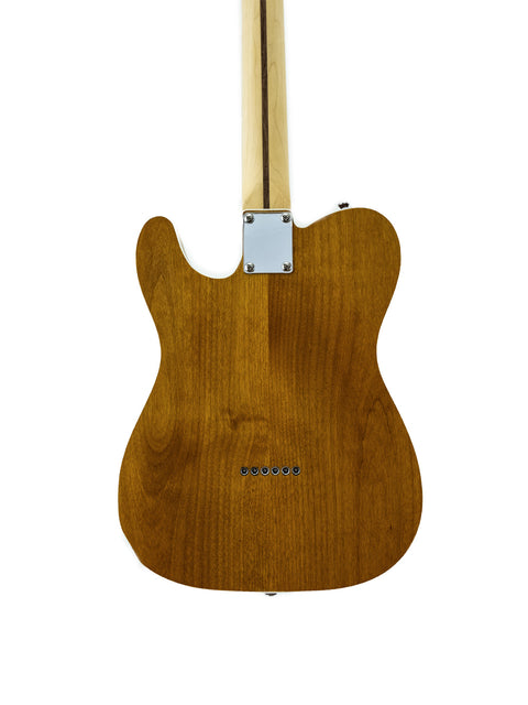 Pelham Blue Txxx Custom Style Partscaster guitar with a wooden body and neck, produced in the USA during 2020/2021.