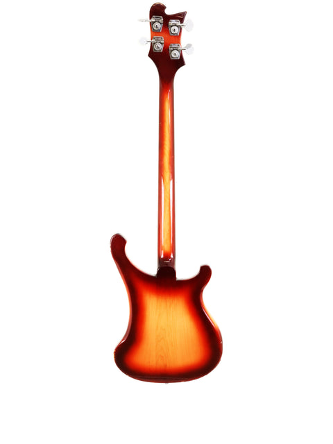 Rickenbacker 4003 Fireglo Bass guitar in red with a white headstock, a stunning piece from the USA, made in 1997.