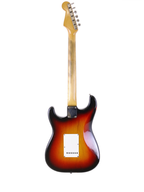 Stunning sunburst Fender L Series Stratocaster from 1964, showcased on a bright white background.