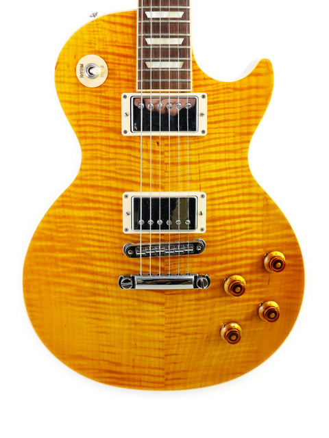 Stunning sunburst Gibson Les Paul Custom, highlighting its classic shape and premium features, made in the USA, 2013.