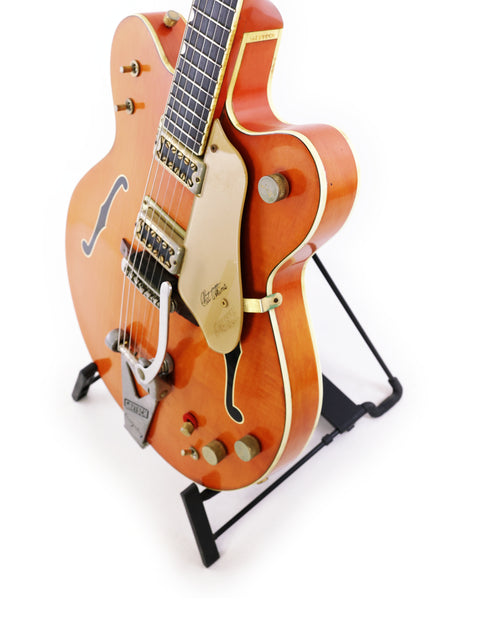 Sturdy Gretsch G-60 guitar stand, perfect for displaying your vintage 1964 Gretsch 6120 Chet Atkins guitar securely.