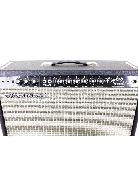 The 2021 Achillies Vibrolux Reverb Combo Amp, featuring a classic Fender Stratocaster amplifier look.