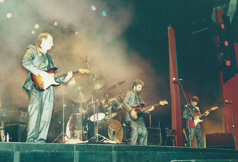 The Beatles at the Royal Albert Hall, London, June 1970, with a stunning vintage Fender Stratocaster on display.
