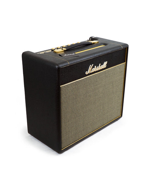 The Marshall MXR 100W tube combo amp, featuring a classic look and robust performance, ideal for studio and live settings.
