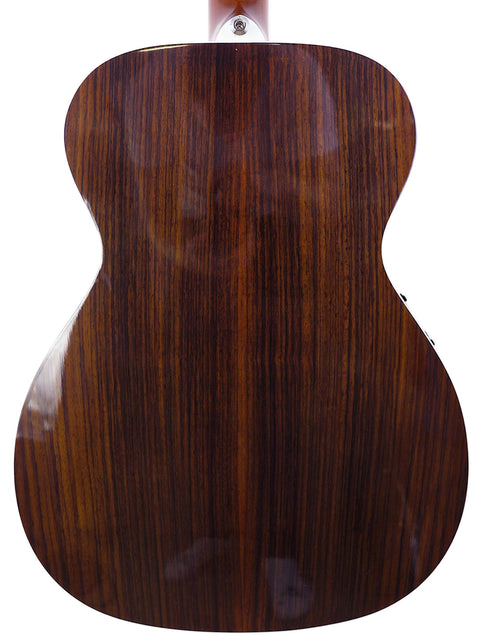 The wooden back of a Maton Custom Shop Classic acoustic guitar, showcasing its craftsmanship from Australia, 2020.