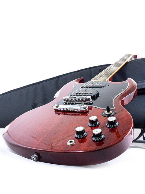 Vibrant red Gibson SG Classic electric guitar with a case, a must-have for any guitarist looking to elevate their sound.