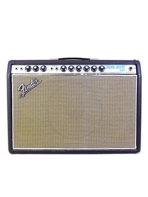 Vintage Fender Deluxe Reverb tube amplifier from 1967, 22 watts, showcasing classic design and rich sound quality.