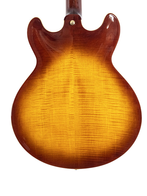 Yamaha SA 2200 Thinline guitar showcasing a rich sunburst finish, made in Japan in 2004.