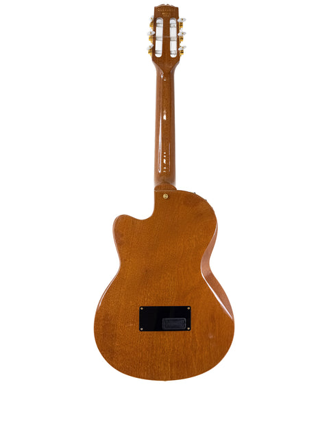 classic Gibson Chet Atkins CEC guitar featuring a beautifully crafted wooden body and neck, highlighting its craftsmanship.